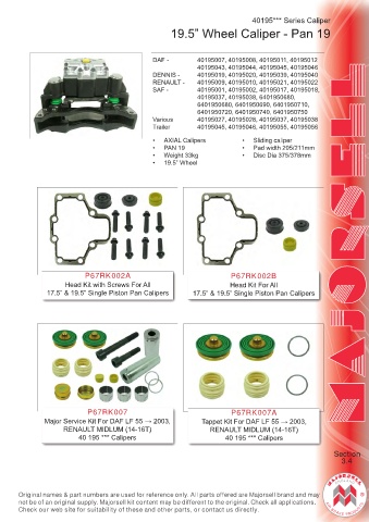 Spare parts cross-references