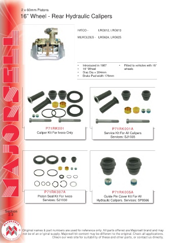 Spare parts cross-references