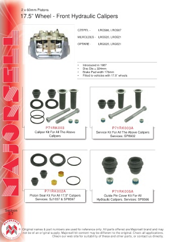 Spare parts cross-references