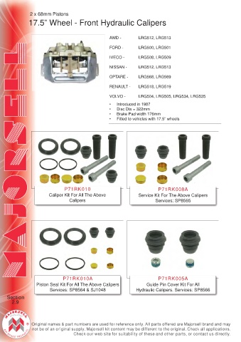 Spare parts cross-references