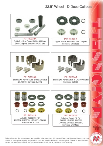 Spare parts cross-references