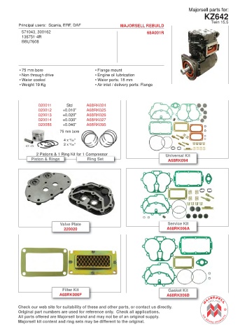 Spare parts cross-references