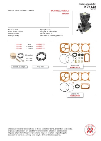 Spare parts cross-references