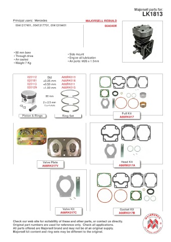 Spare parts cross-references