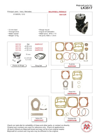 Spare parts cross-references