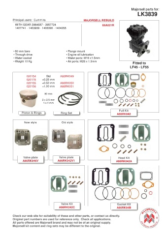 Spare parts cross-references