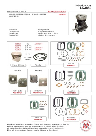 Spare parts cross-references