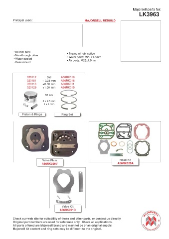 Spare parts cross-references