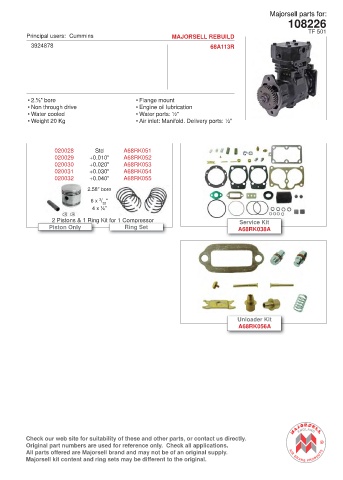 Spare parts cross-references