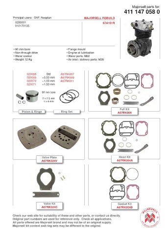 Spare parts cross-references