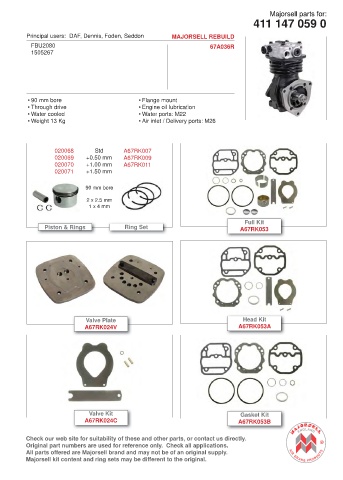 Spare parts cross-references