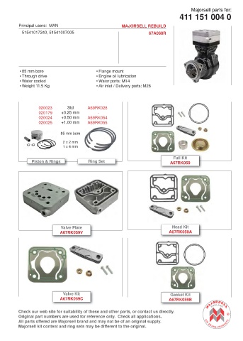 Spare parts cross-references