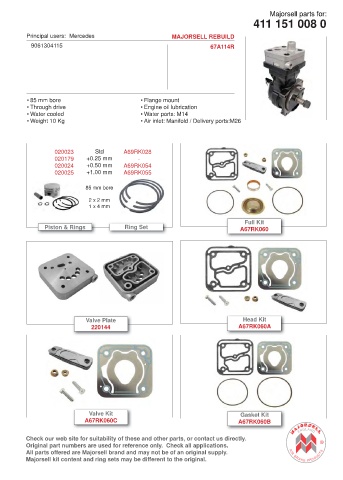 Spare parts cross-references