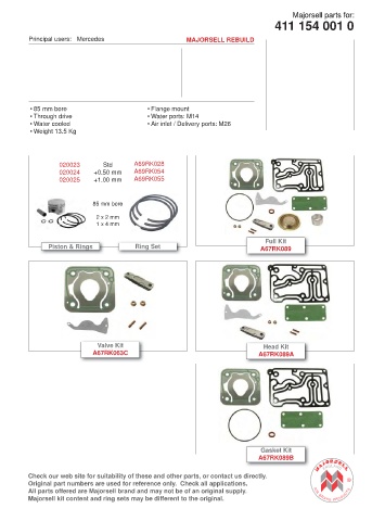 Spare parts cross-references