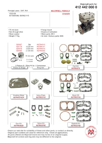 Spare parts cross-references