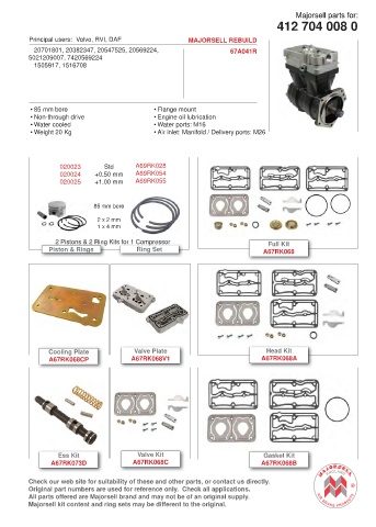 Spare parts cross-references