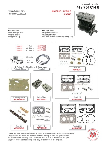 Spare parts cross-references