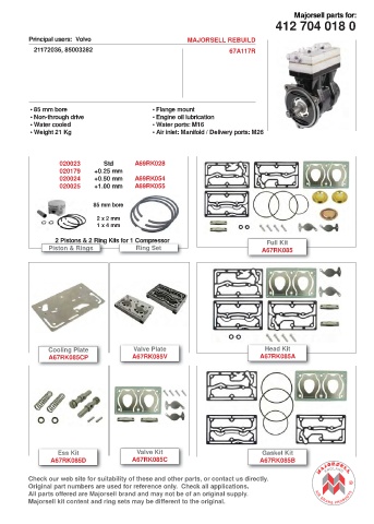 Spare parts cross-references