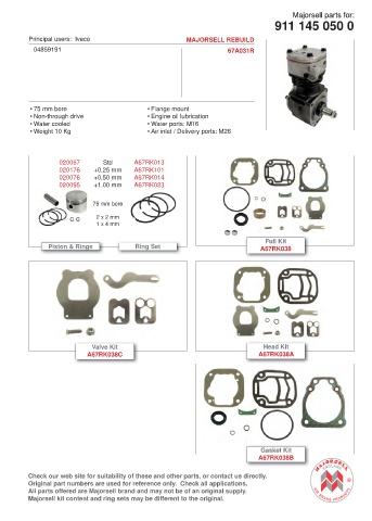 Spare parts cross-references