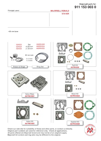 Spare parts cross-references