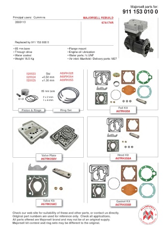 Spare parts cross-references