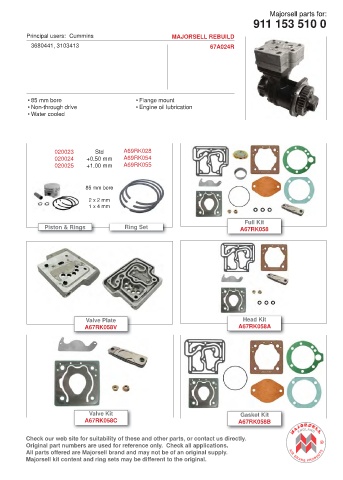 Spare parts cross-references