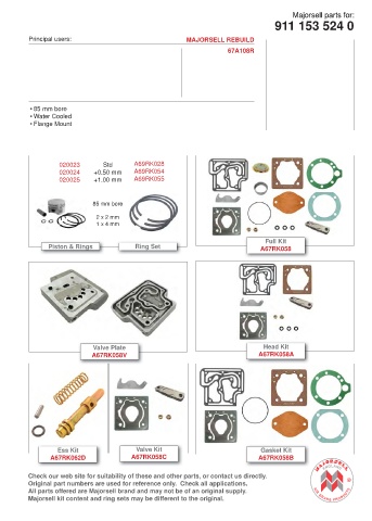 Spare parts cross-references