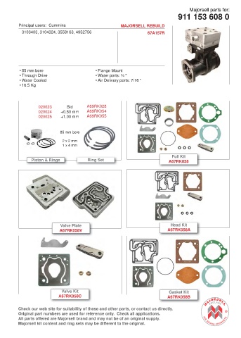 Spare parts cross-references