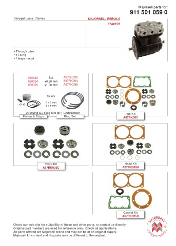 Spare parts cross-references