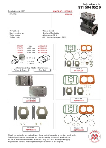 Spare parts cross-references