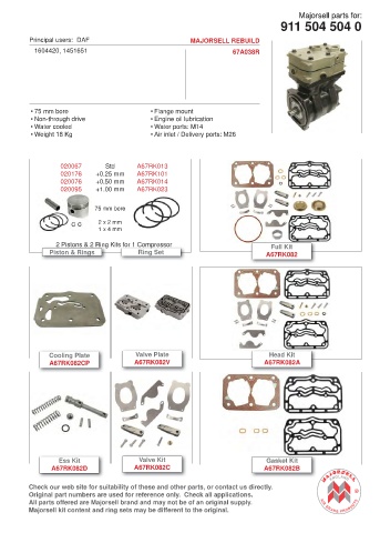 Spare parts cross-references