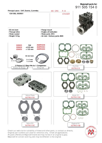 Spare parts cross-references