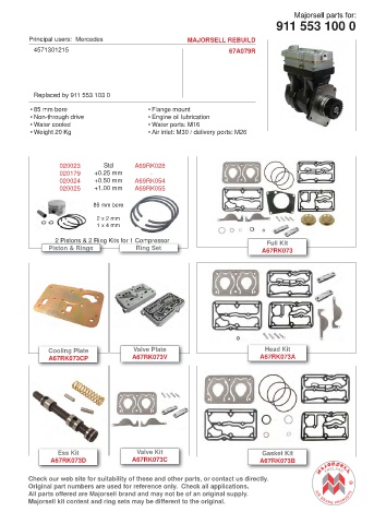 Spare parts cross-references