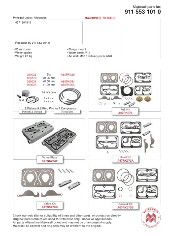 Spare parts cross-references