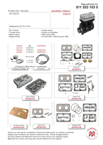 Spare parts cross-references