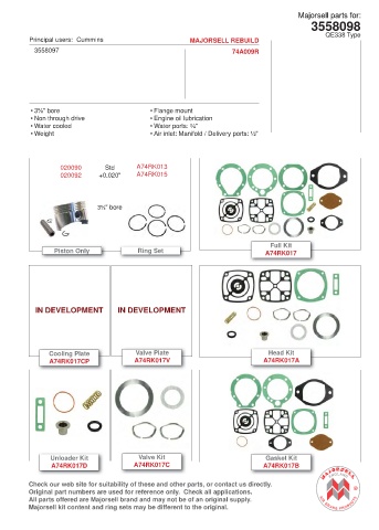 Spare parts cross-references