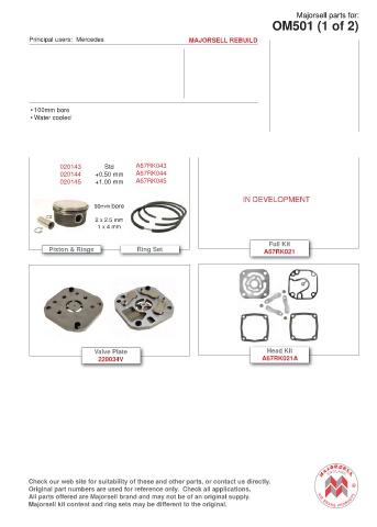 Spare parts cross-references