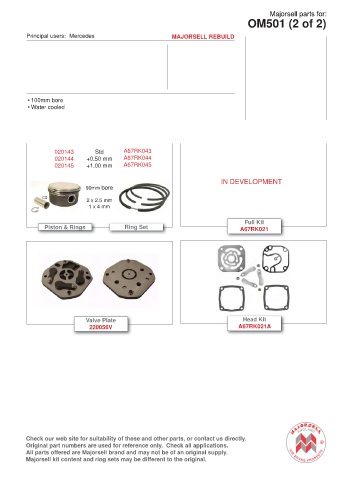 Spare parts cross-references