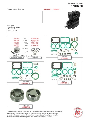 Spare parts cross-references