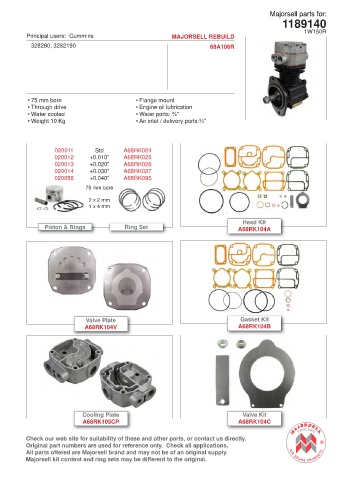 Spare parts cross-references