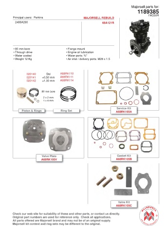 Spare parts cross-references