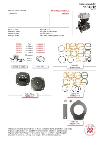 Spare parts cross-references