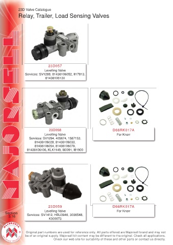 Spare parts cross-references