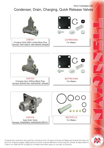 Spare parts cross-references