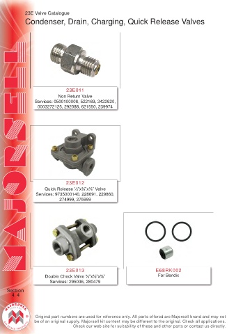 Spare parts cross-references