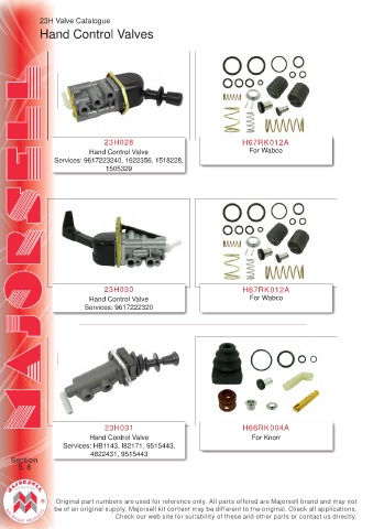 Spare parts cross-references