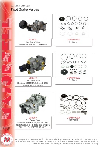 Spare parts cross-references