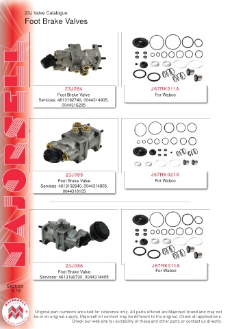 Spare parts cross-references