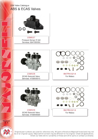 Spare parts cross-references