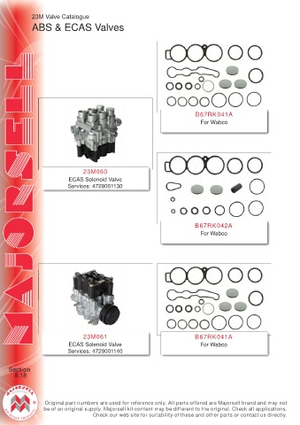 Spare parts cross-references